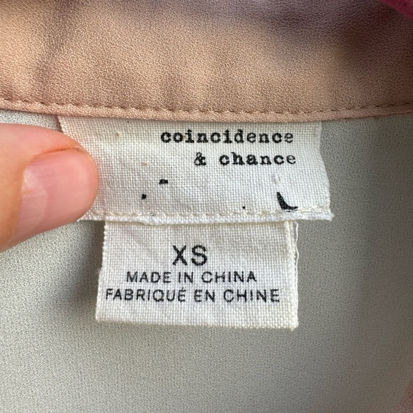 Anthropology Coincidence & Chance Two Tone Sleeveless Button Down Size XS - Picture 2 of 5